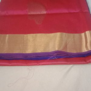 Kanchi Soft Silk Pink w/ Purple Color