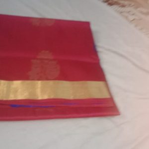 Kanchi Soft Silk Sarees Self Red Color