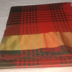 Kanchipuram Silk Cotton Orange Green Color