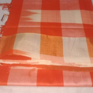 Kanjivaram Cotton Silk Saree Sandal w/ Orange Box