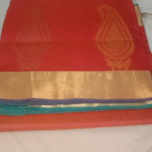 Kanchipuram Soft Silk Sarees Crimson w/ Empress Color