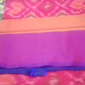 Pochampally Sarees Hot Pink w/ Purple Color