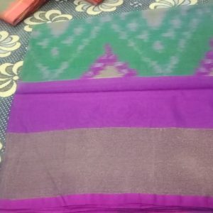 Pochampally Sarees Ocean Green w/ Fuchsia Color