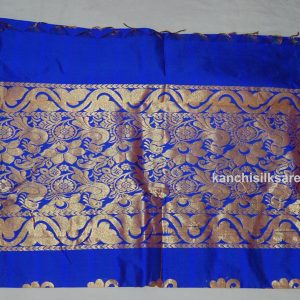 Kanjivaram Soft Silk Sarees Flower Design Persian Blue w/ Gold Zari Color