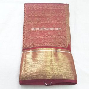 New Trendy Design Kanjivaram Pure Pattu Sarees Hippie Pink w/ Gold Zari Color