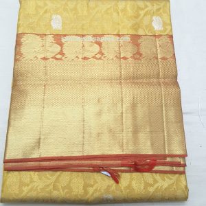 Kanjivaram Pure Handloom Pattu Sarees Annam Design Sandwisp w/ Burning Sand Color
