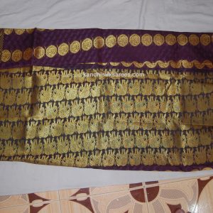 Kanchi Soft Silk Sarees Danging Design Barossa Color Elephant Design Border