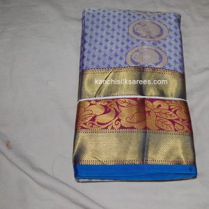 Kanjivaram Soft Silk Sarees Mango Design Governor Bay w/ Gold Zari Color