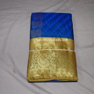 Kanchipuram Soft Pattu Sarees Mango Design Smalt Light Blue w/ Gold Zari Color