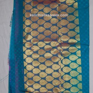 Kanchipuram Soft Silk Sarees Elephant and Annam Design Blue Lagoon Color