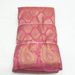 Handloom Kanjivaram Pure Silk Sarees Flower and Mango Design Fuscia Pink Color Full Gold Zari Work