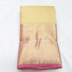 Kanjivaram Pure Silk Sarees Annam Design Gold Yellow Color Gold Zari Border