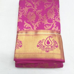 Magenta Color and Full Zari Work Kanijvaram Pure Silk Sarees Mango and Annam Design