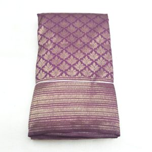 Kanjivaram Handloom Pure Silk Sarees Flower Design Wine Purple Color Zari Border