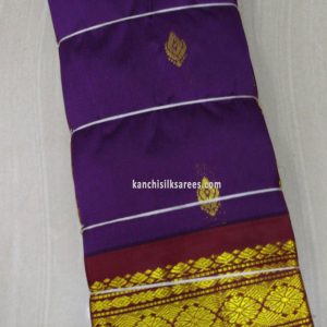 Kanjivaram One Side Border Gift Silk Sarees Violet Color