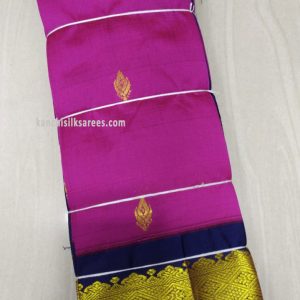 Kanchi One Side Border Silk Gift Sarees Magenta w/ Blue Color