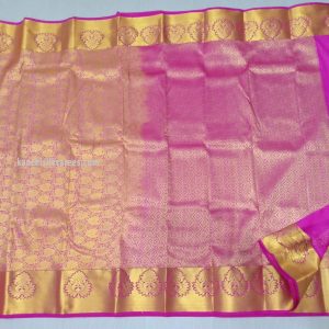 Amazing Design Kanjivaram Pure Silk Economy Wedding Sarees Full Magenta Color