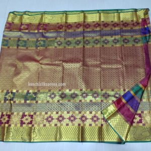 Trendy Kanchi Silk Economy Wedding Sarees Full Zari Work Multi Color