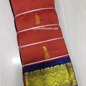 Kanchi Silk One Side Border Gift Sarees Ruby Red Color