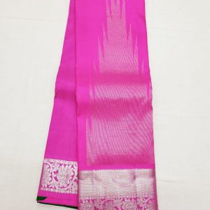 Temple Design Kanchi Trendy Silk Sarees Rose w/ Green Color