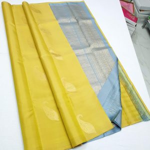 Mango Design Kanchi Pure Soft Silk Saree Triple Warp Pestal Colour Sarees Low Budget (Double Shade / Coconut White / Green / Brown / Olive Green / Lemon Yellow / Hot Pink)