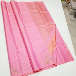 Trendy Design Kanchi Pure Soft Silk Saree Triple Warp Pestal Colour Sarees Low Budget ( Pink / Navy Blue / Lime Green / Rose / Brown / Grey / Olive Green)