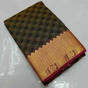 New Trendy Design Kanchipuram Gift Silk Kadhambari Saree ( Pear Green / Brown / Cherry Red / Candy Red)