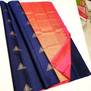 Kanchipuram Pure Soft Silk Saree Triple Warp Pestal Colour Sarees Low Budget (Berry Blue / Rose / Bottle Green / Lime Green / Coconut White)