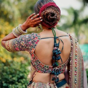 New Different Neck Design Party Blouse Embroidery Design Cream White Color