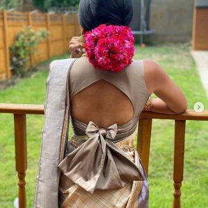 Party Bow Blouse Grey Color