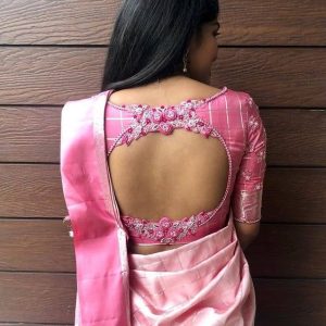 Latest New Party Blouse Flower Designs Rose Color