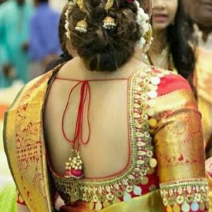 Stylish And Trending Silk Saree Thread and Coin Work Bridal Blouses Magenta Color