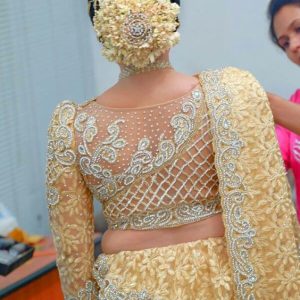 Luxurious Wedding Netted Bridal Blouses Light Sandal Color