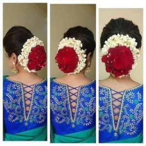 Simple Outfits Thread Work Party Blouse Blue Color