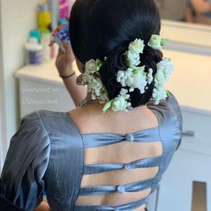 Trendy Party Blouse Designs Grey Color