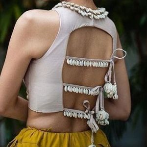 Unique and Different Sea Shell Designer Blouse Cream Color