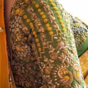 Elegant Embroidery Bridal Blouses Pista Green Color