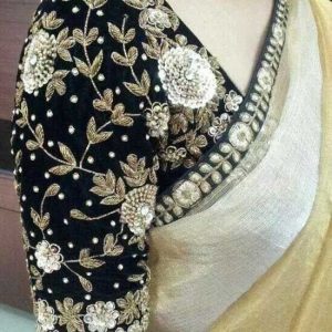 New Arrivals Hand Thread Work Designer Blouse Black Color