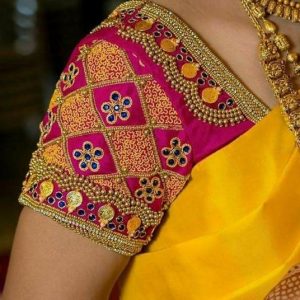 Latest Hand Stone and Thread Work Designer Blouse Pink Color