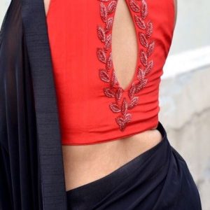 New Arrivals Simple Thread Work Designer Blouse Apple Red Color