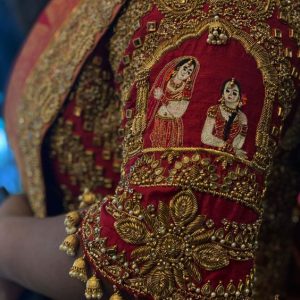 Different Girls Thread and Jewell Work Designer Blouse Red Color