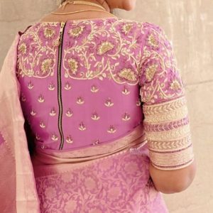 Latest & Trendy Thread Work Designer Blouse Light Rose Color