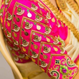 Trendy Stone and Embroidery Bridal Blouses Pink Color