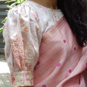 Trendy Different Puff Sleeve Design Party Blouse White Color