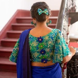 Different Sleeve Design and Back Neck Green and Blue Color