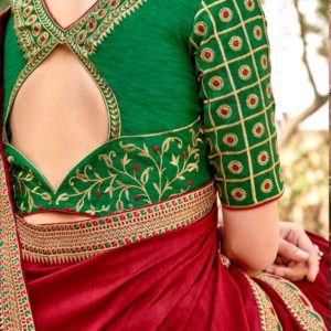 Latest & Trendy Thread Work Party Blouse Green Color