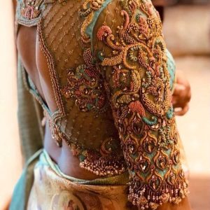 Trendy Hand Thread Work Netted Bridal Blouses Multi Color