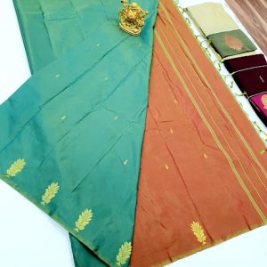 New Trendy Butta Mphoss Gift Sarees (Green, Mustard) Color