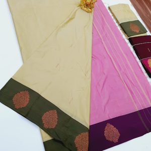 Trendy Butta Mphoss Gift Sarees (Off White, Light Grey) Color