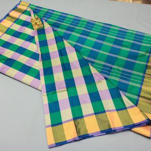 Semi Soft Silk Sarees Light Weight (Yellow Multi, Green Multi) Color